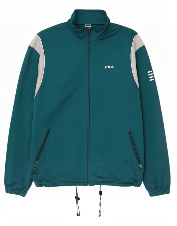 Fila Veste de survêtement pour homme 2XL Turquoise Colourblock Polyester