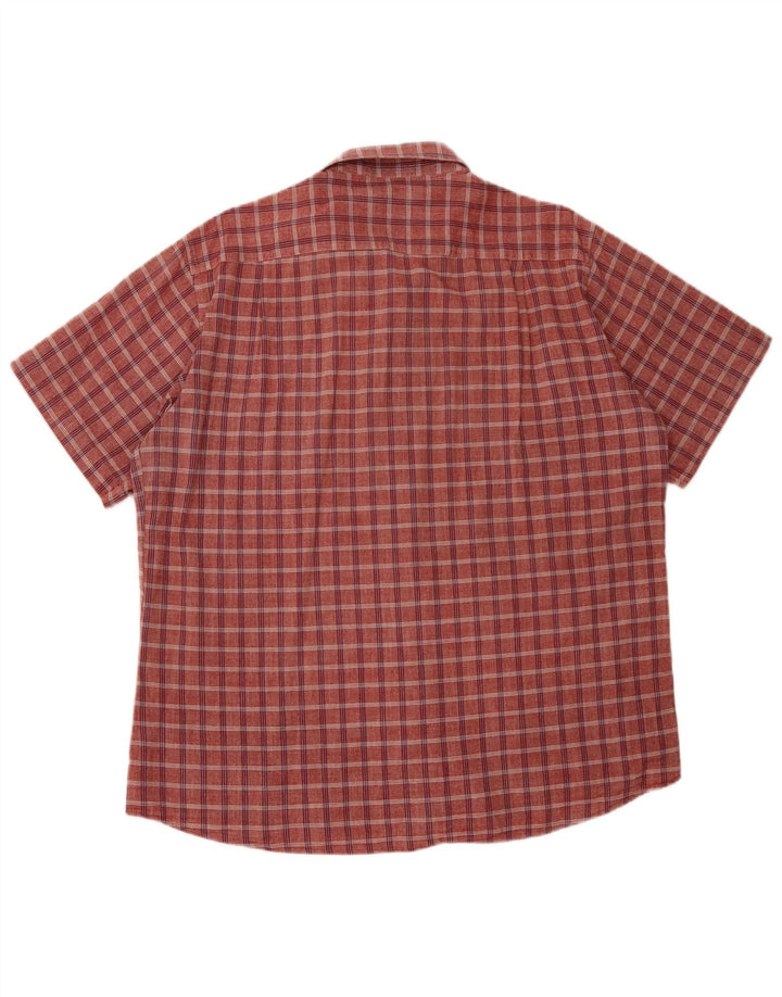 Coveri Chemise à manches courtes pour homme 3XL à carreaux rouges