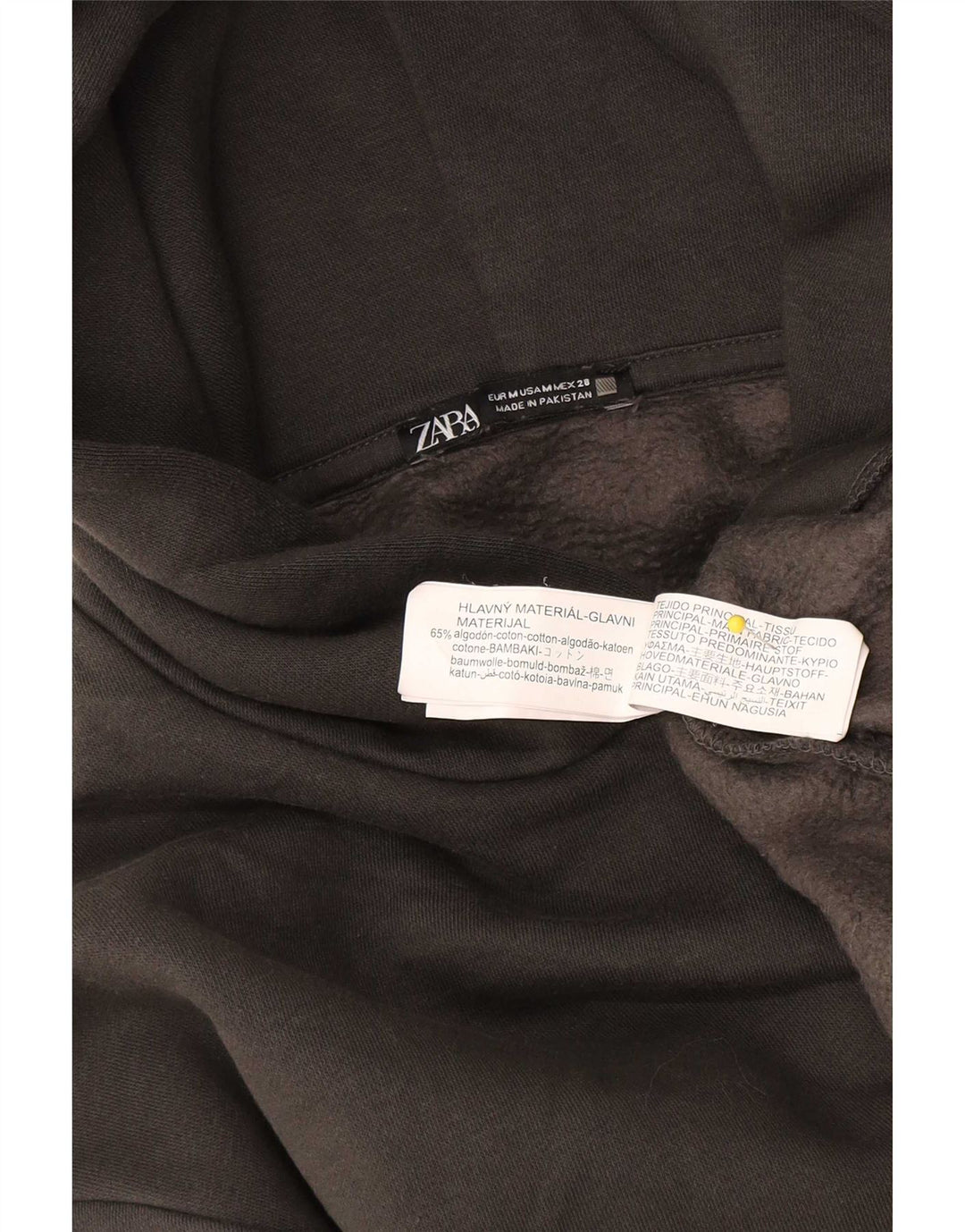 Zara Pull à capuche surdimensionné pour femme UK 44 en coton gris moyen