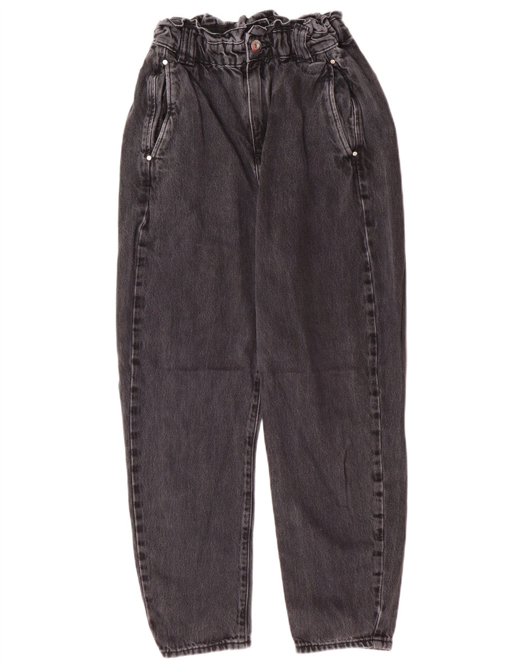 Zara Jean fuselé taille haute pour femme EU 34 2XS W24 L25 Gris Coton Moderne