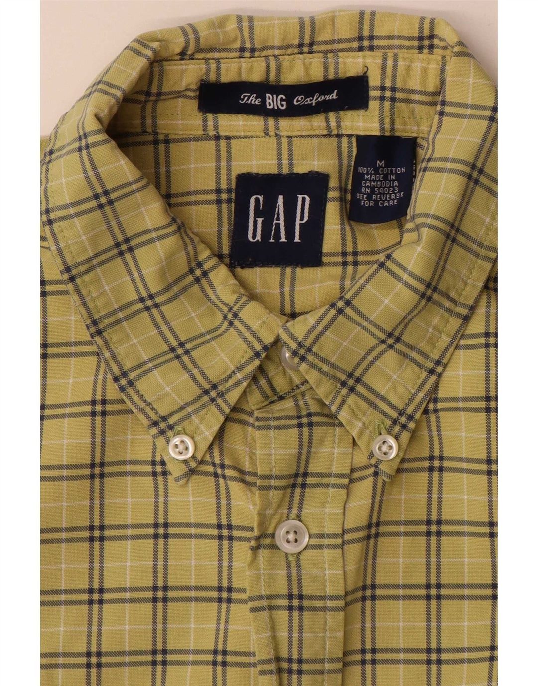 Gap Chemise Loose Fit Homme Jaune Moyen Carreaux Coton