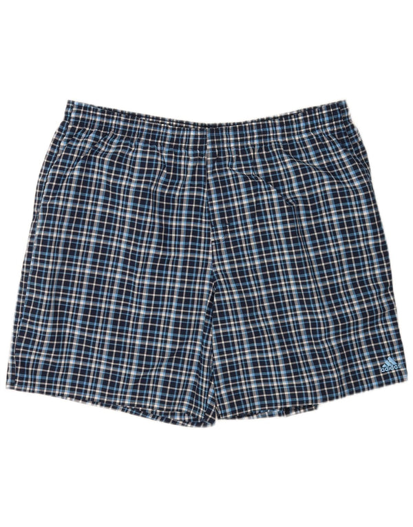 Adidas Short de bain pour homme XL Bleu à carreaux Polyester