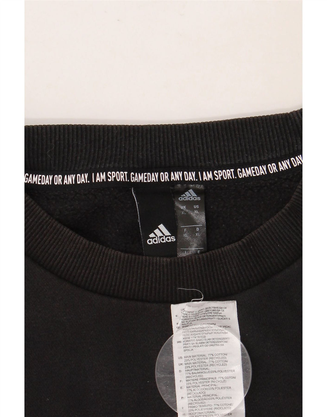 ADIDAS Sweat-shirt graphique pour homme XL en coton noir
