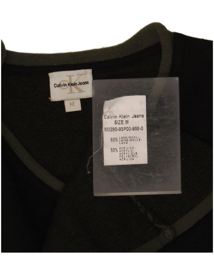 CALVIN KLEIN JEANS Pull Col V Homme Laine Noir Moyen