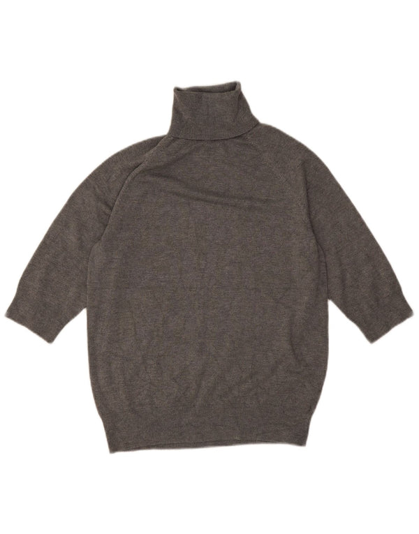 Zara Pull à manches 3/4 et col roulé pour femme - Gris moyen - UK 12