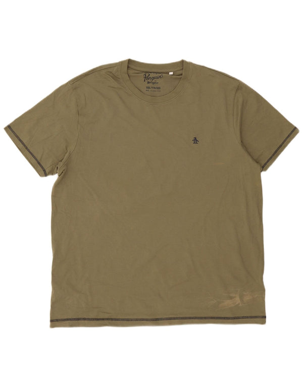 Penguin T-Shirt Homme Top 3XL Vert Coton