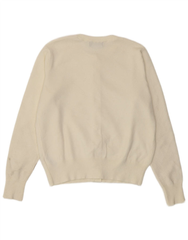 Marks & Spencer Pull cardigan court pour femme UK 14 Medium Off White Viscose