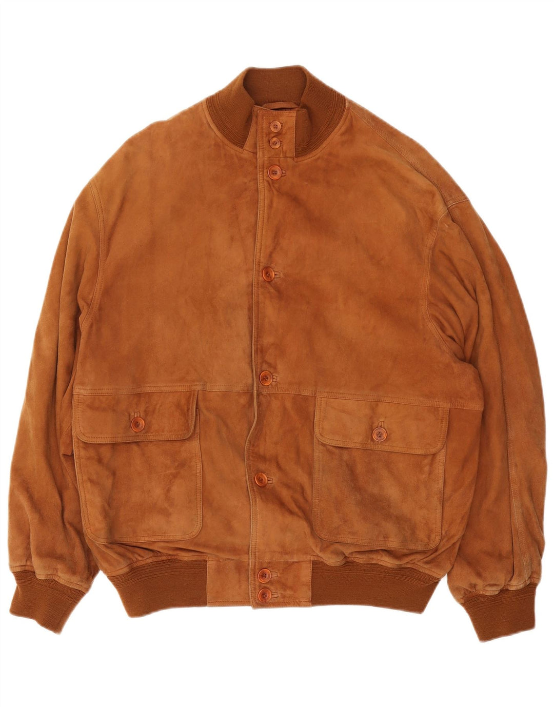 L.LAMBERTAZZI Blouson Bomber En Daim Homme IT 50 Grand Cuir Marron