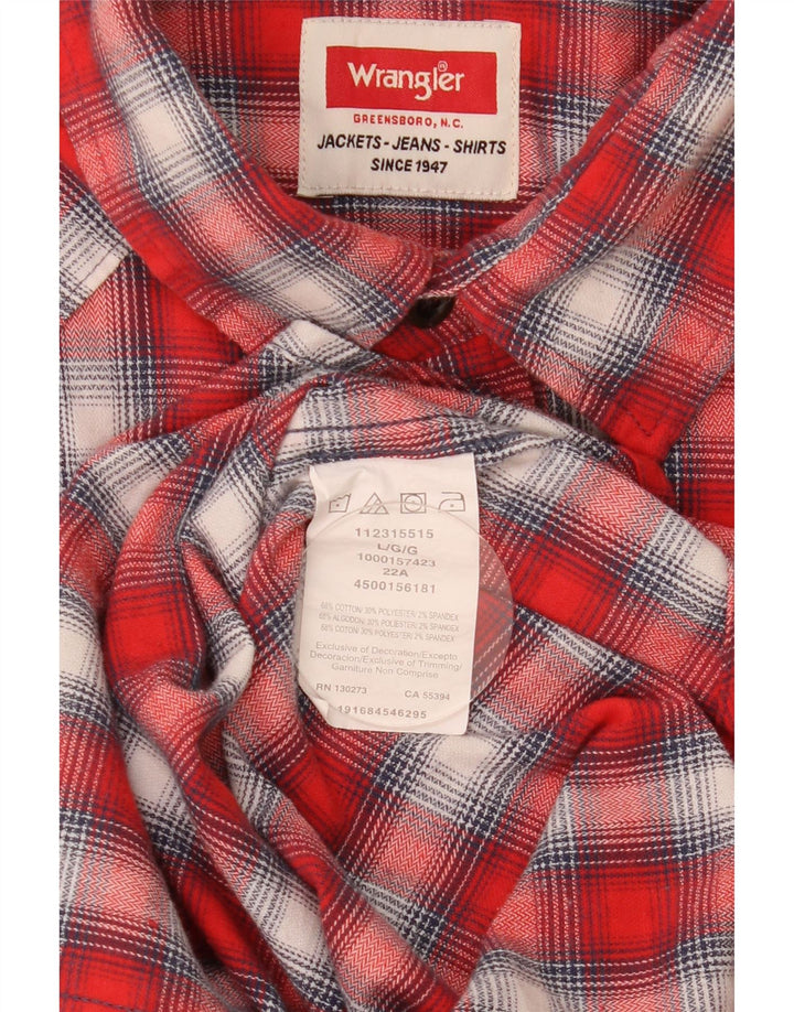 Wrangler Chemise en flanelle pour homme en coton à grands carreaux rouges