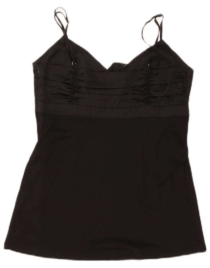 Max & Co. Femmes Crop Cami Top UK 12 Moyen Noir Soie
