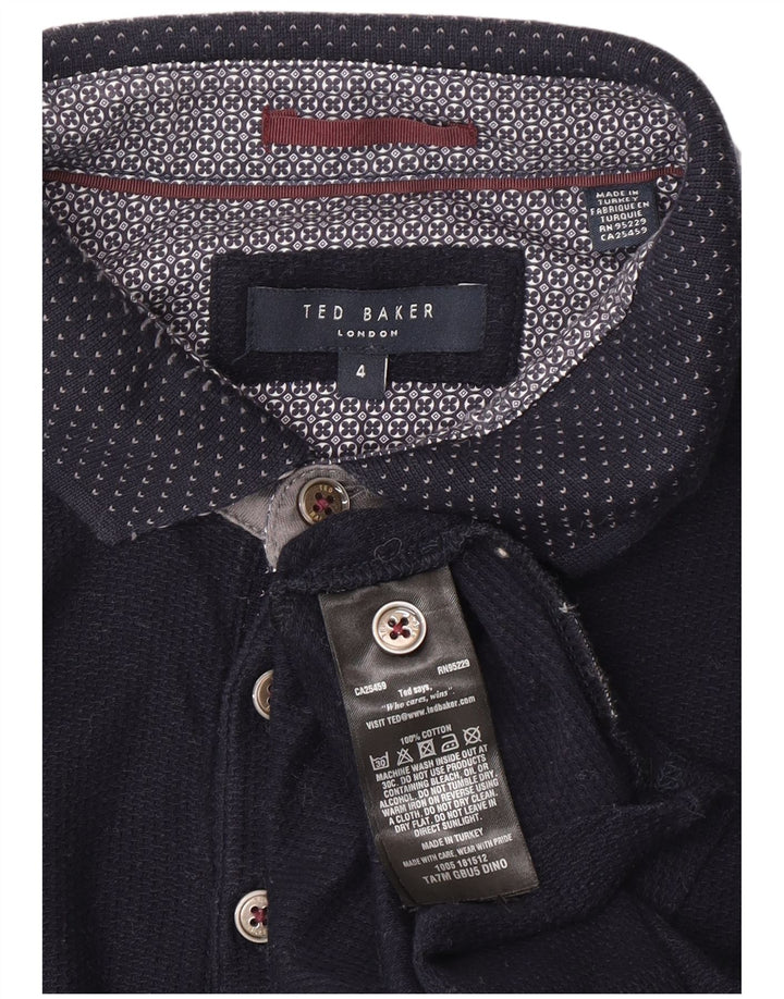 Ted Baker Polo Homme Taille 4 Large Bleu Marine Coton