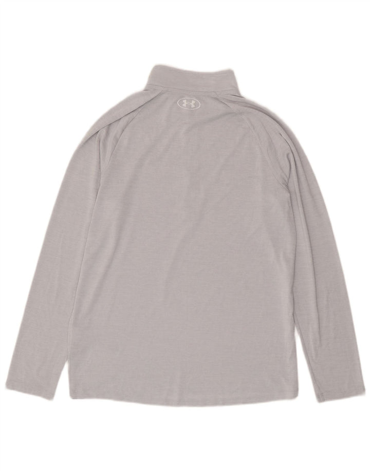 Under Armour Haut de Survêtement Zip Neck Pullover Homme Gris Moyen Polyester