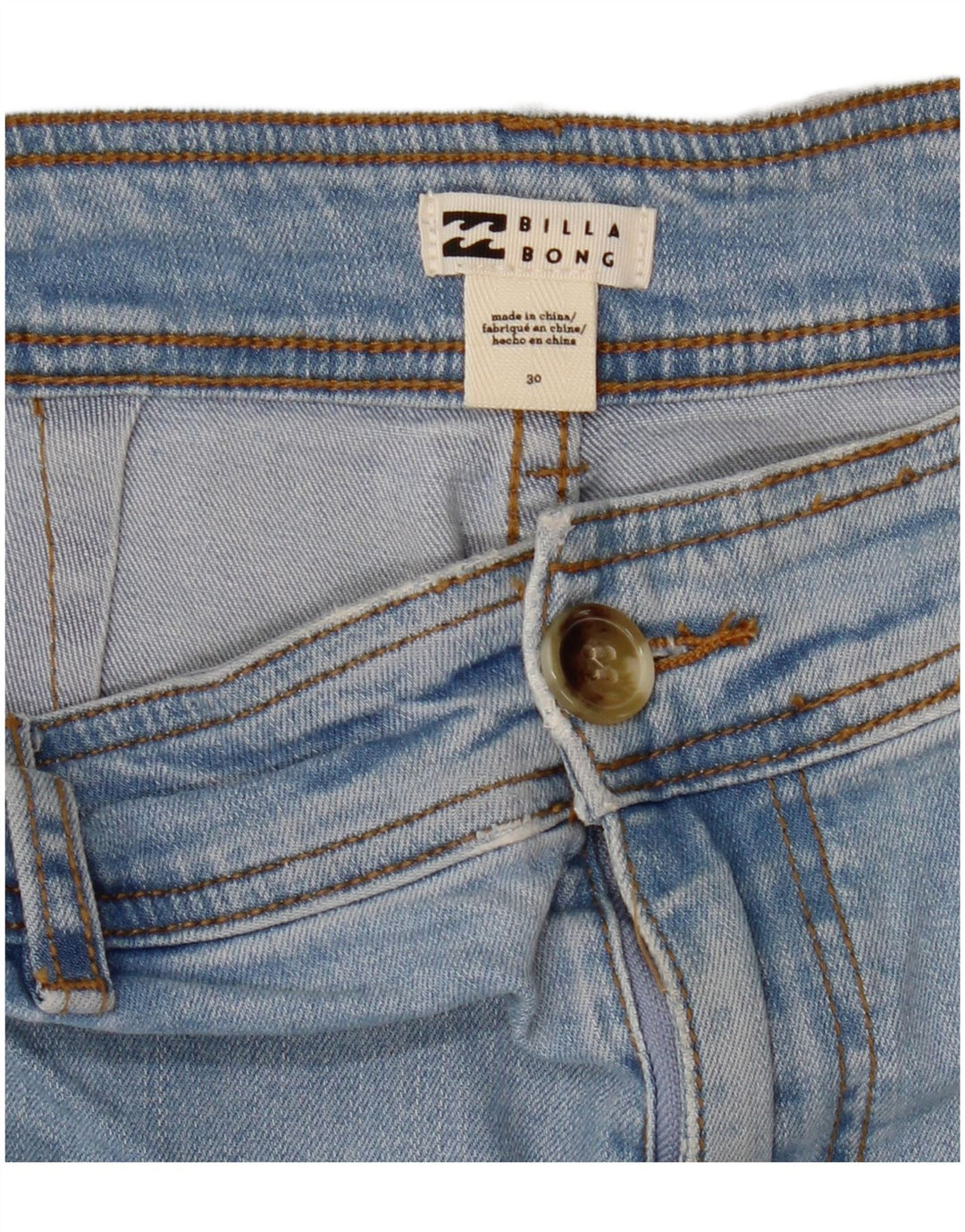 BILLABONG Jean Taille Haute Jambe Large Femme W30 L27 Bleu