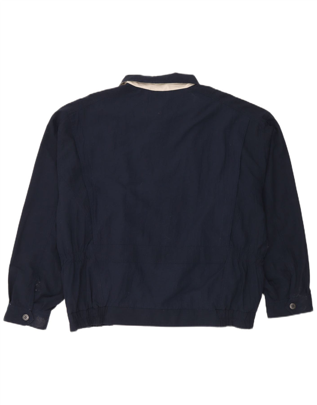 vintage Mens Bomber Jacket UK 42 XL Bleu Marine Polyester