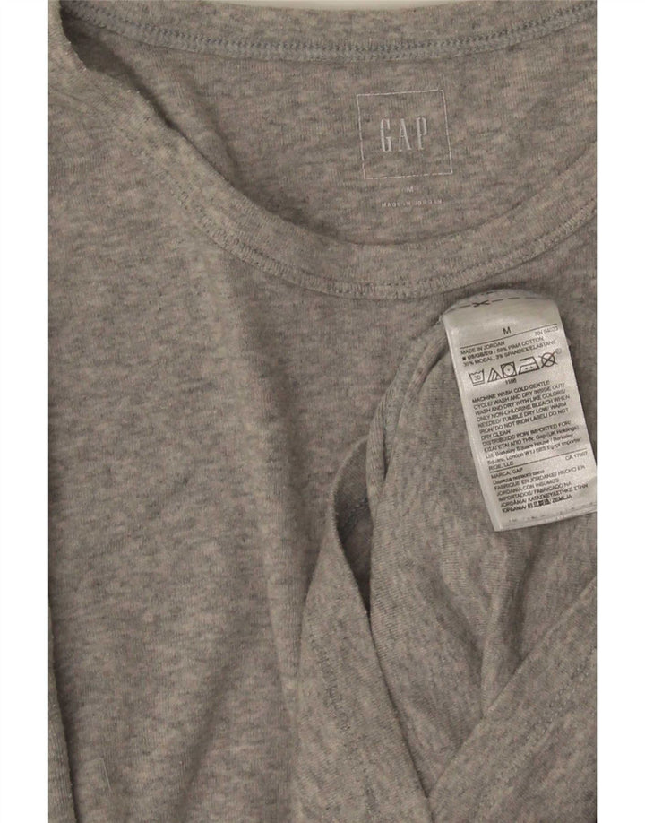 Gap Haut Femme Manches Longues UK 12 Gris Moyen Coton