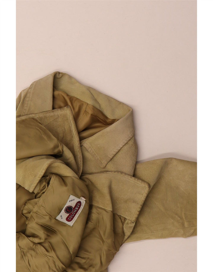 Colombus Veste en daim pour homme UK 38 Jaune moyen