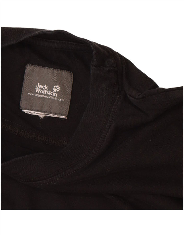 JACK WOLFSKIN T-Shirt graphique pour hommes, grand, en coton noir