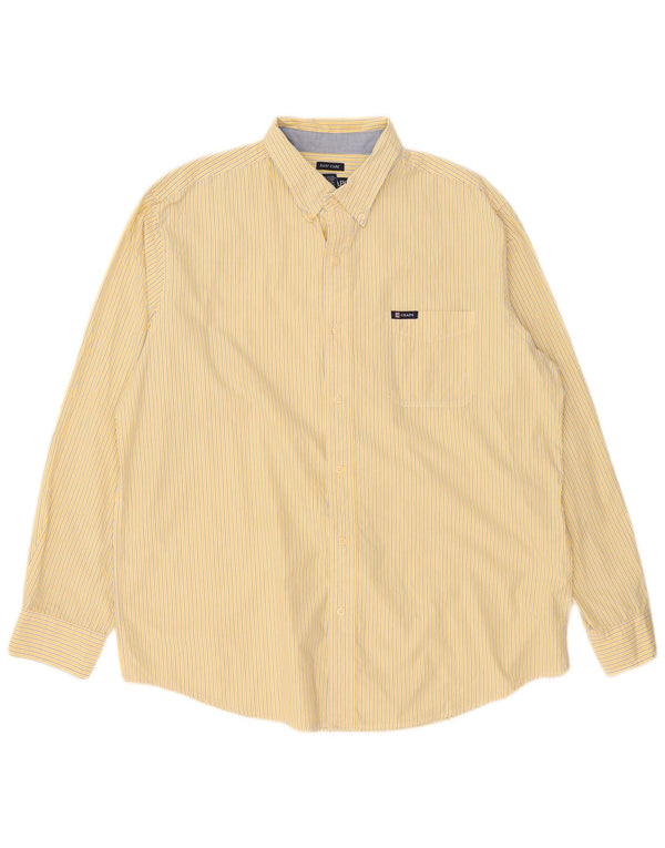 Chaps Chemise homme facile d'entretien XL en coton à fines rayures jaune