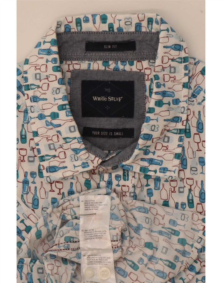 Chemise Slim Fit à motif abstrait homme White Stuff petit bleu en coton