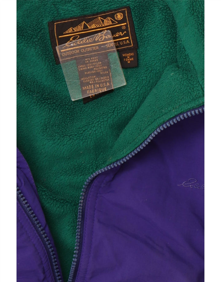 EDDIE BAUER Veste Bomber Femme UK 14 Nylon Violet Moyen