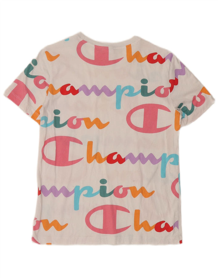 CHAMPION T-shirt graphique pour femme UK 12 Blanc moyen