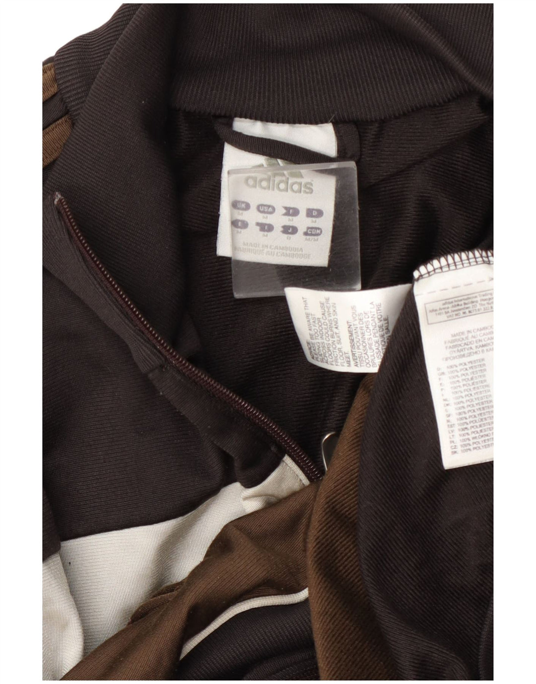 Adidas Veste de survêtement pour homme en polyester color block marron moyen