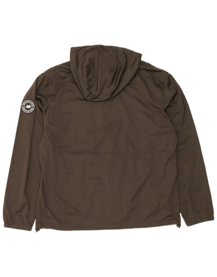 New Balance Veste de survêtement à capuche pour homme Large Kaki Polyester