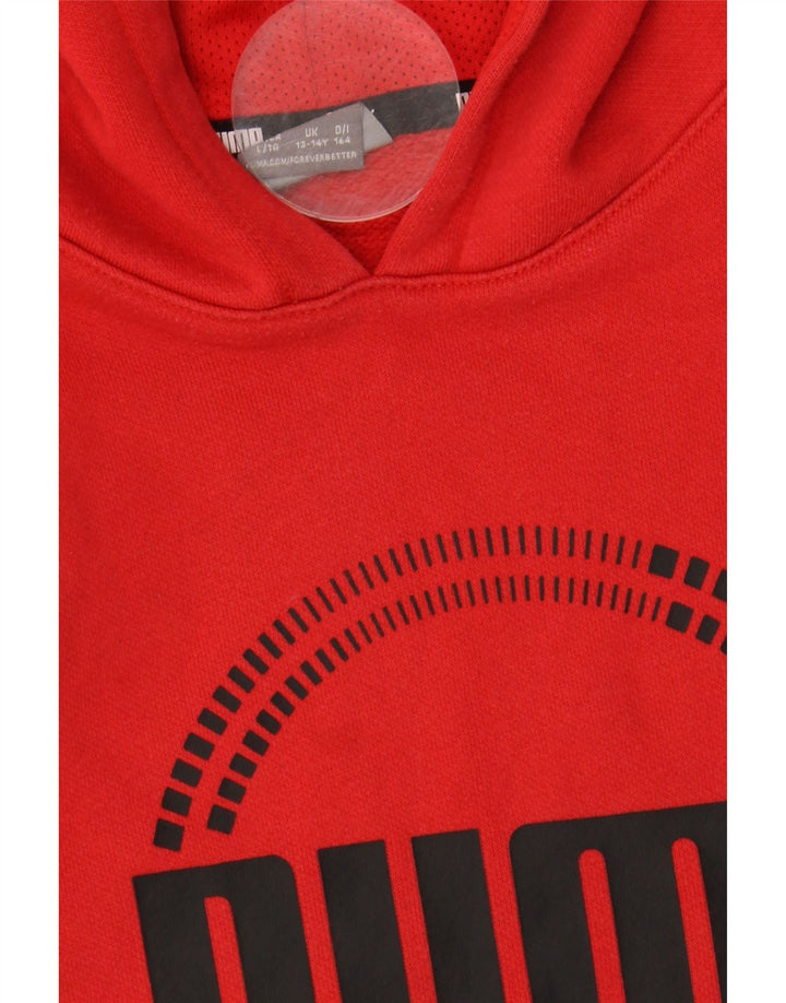 PUMA Boys Graphic Hoodie Jumper 13-14 Years Red