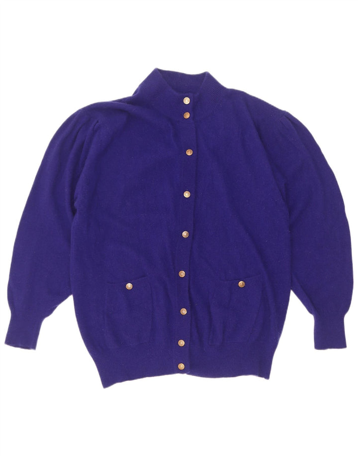 vintage Femme Cardigan Pull IT 46/48 Grande Laine Violette