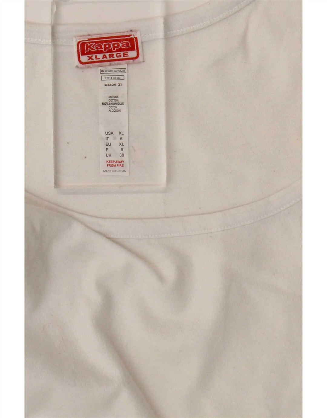 Kappa Débardeur Femme UK 18 XL Coton Blanc