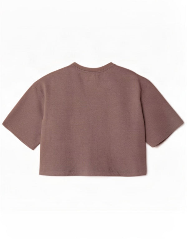 Lee Haut court surdimensionné pour femme UK 10 Petit Gris Coton