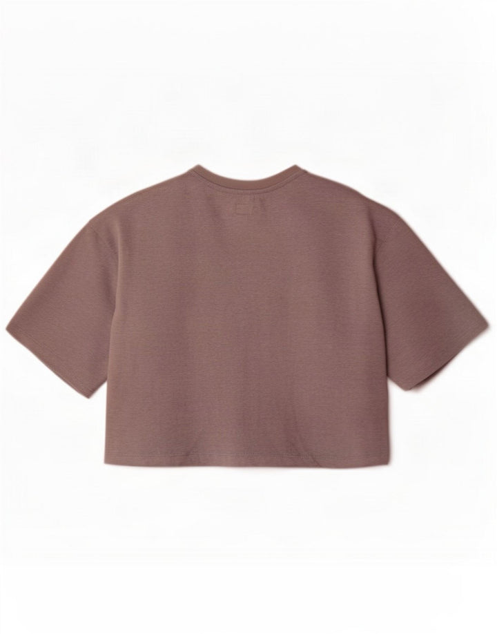 Lee Haut court surdimensionné pour femme UK 10 Petit Gris Coton