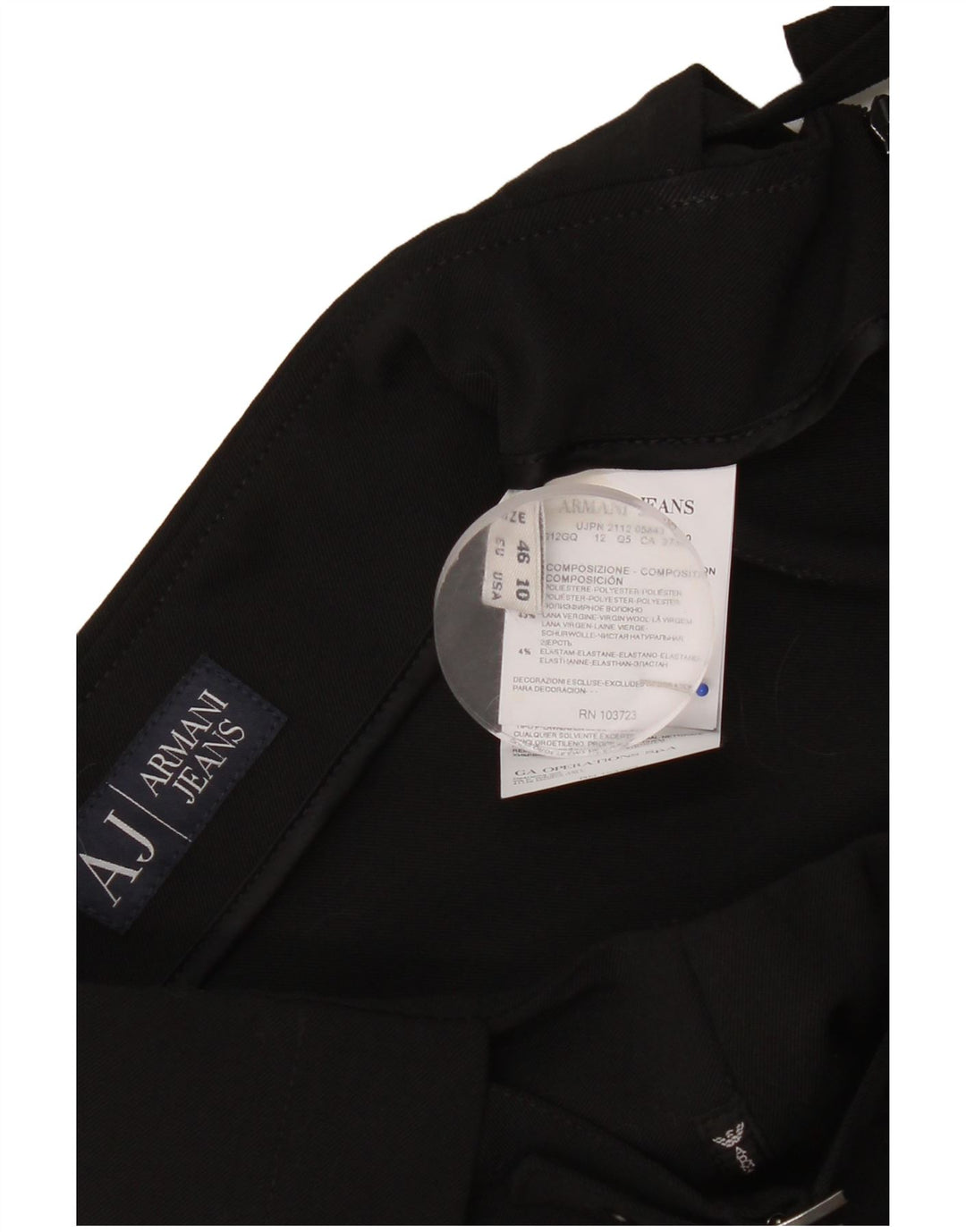 Armani Femme Mini Jupe US 10 Large W34 Noir Polyester