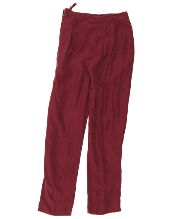 Vintage Womens Tapered Casual Trousers Small W28 L28 Burgundy