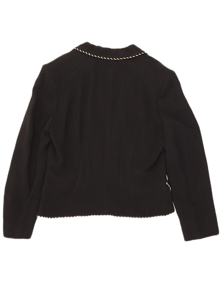 Gai Mattiolo Veste Blazer 3 Boutons Femme UK 14 Viscose Noir Moyen