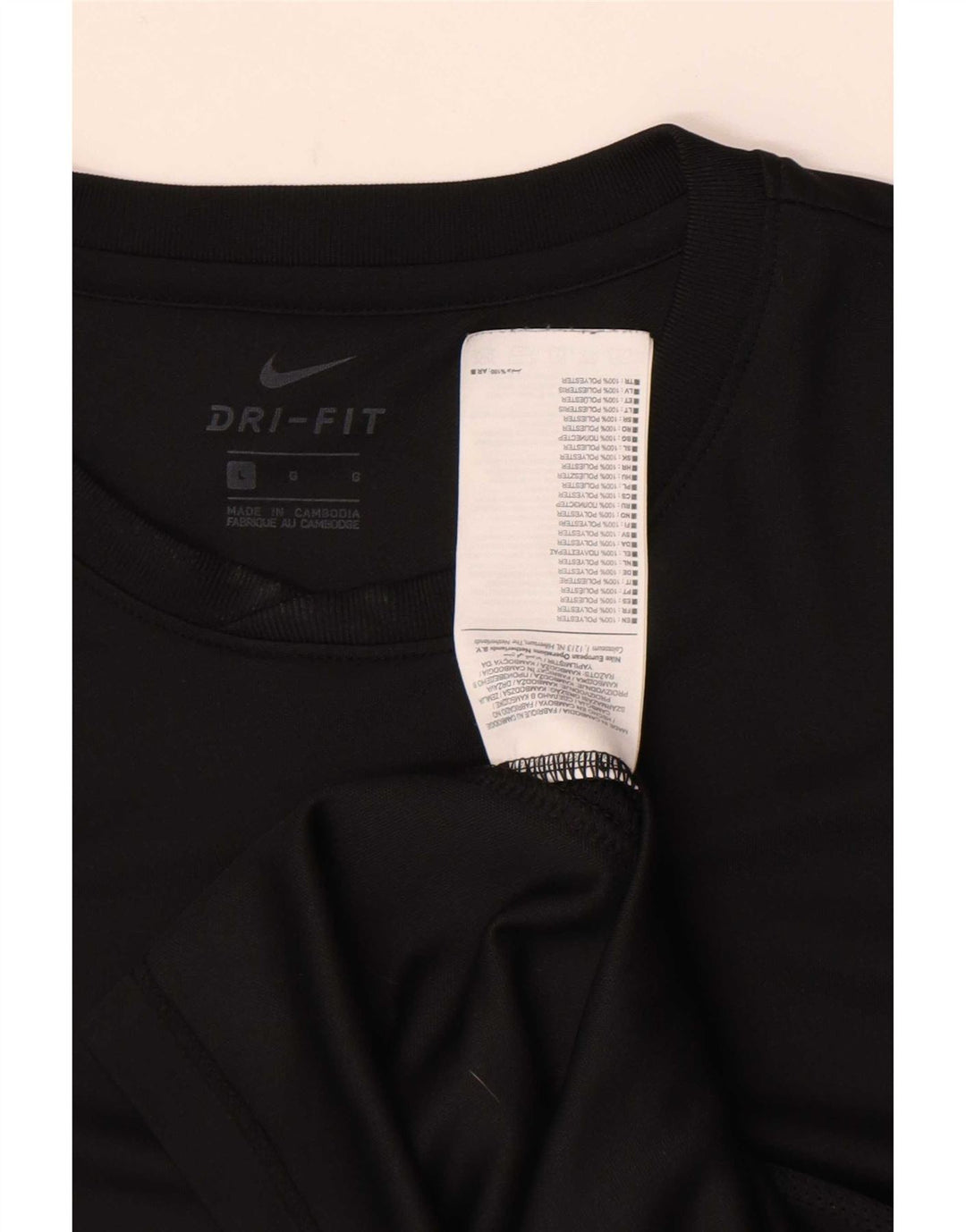 Nike Hommes Dri Fit T-Shirt Haut Large Noir Polyester