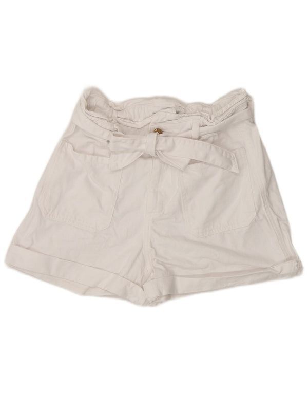 Zara Short décontracté taille haute pour femme EU 38 Petit W28 Coton blanc