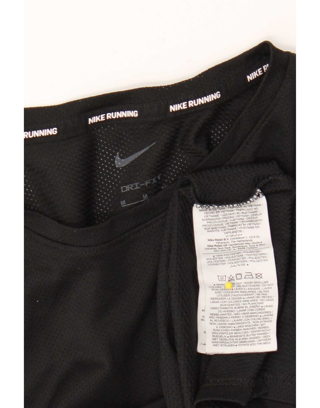 Nike Hommes Dri Fit T-Shirt Haut Noir Moyen Polyester