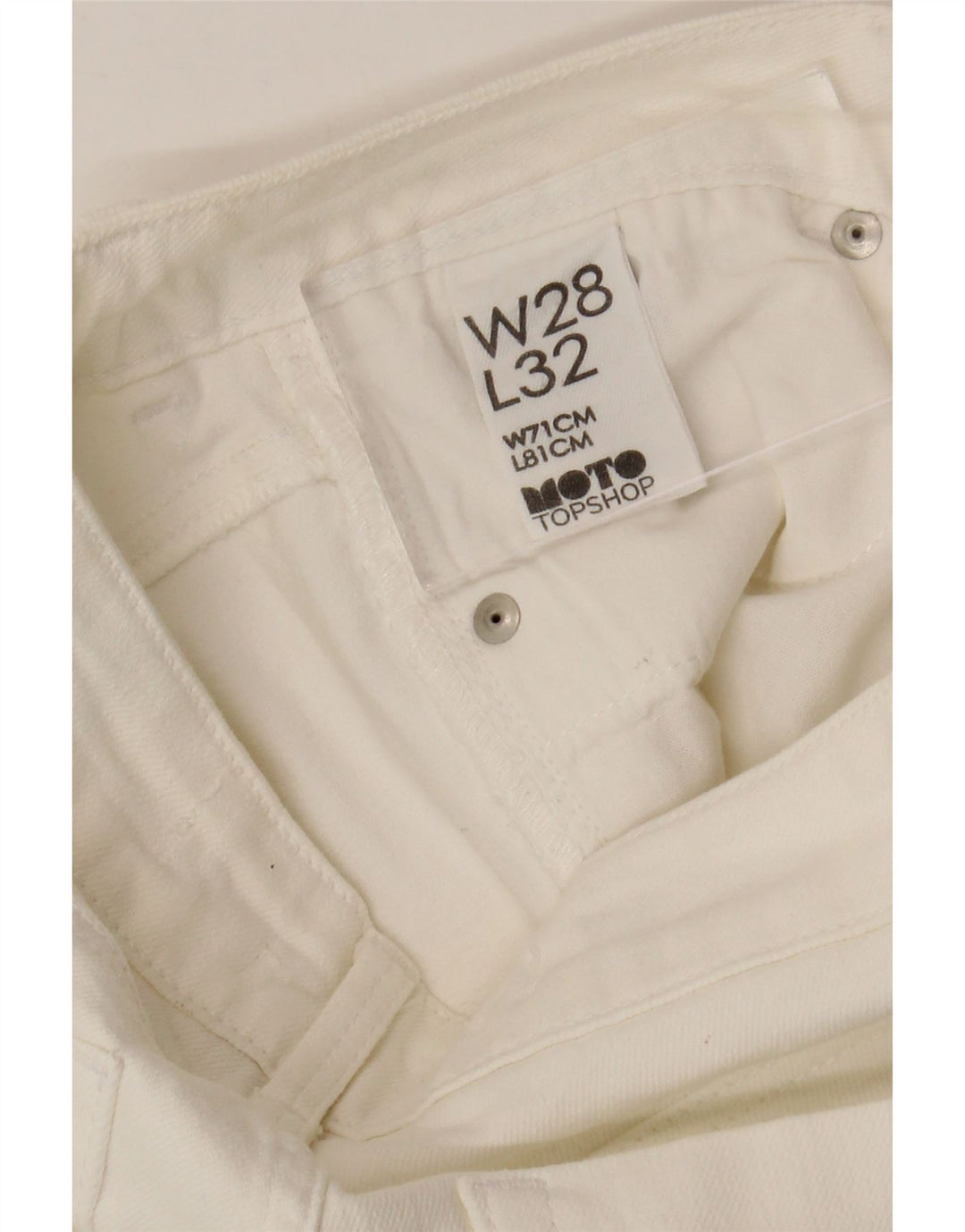 TOPSHOP Jean Slim Femme W28 L32 Coton Blanc