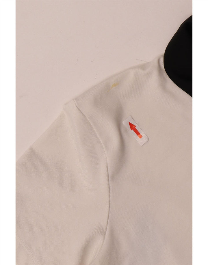 Nike Polo Dri Fit pour femme UK 10 Small Blanc Colorblock