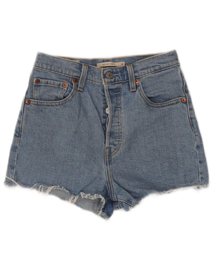 LEVI'S Short en jean taille haute Ribcage W26 pour femme en coton bleu petit