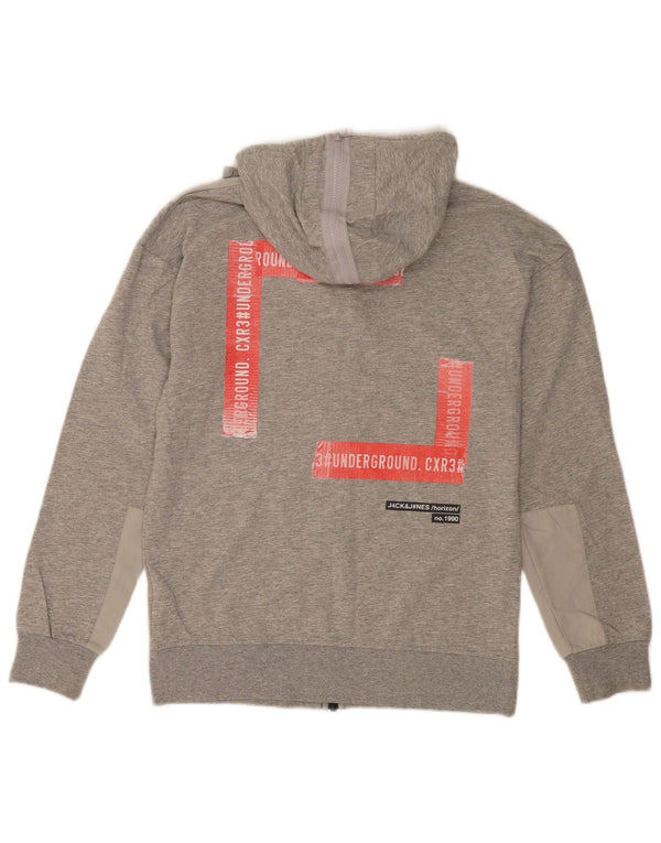 Jack & Jones Sweat à Capuche Zippé Graphique Homme Petit Gris Colorblock