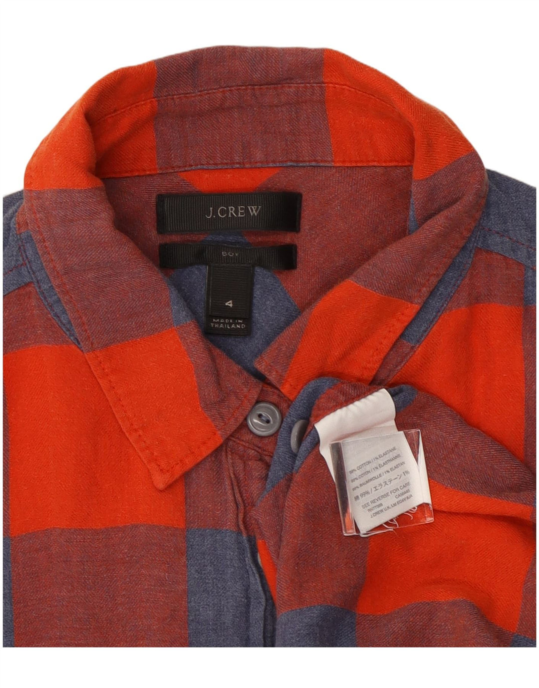 J. Crew Chemise en flanelle pour femme US 4 Petit carreaux rouges en coton