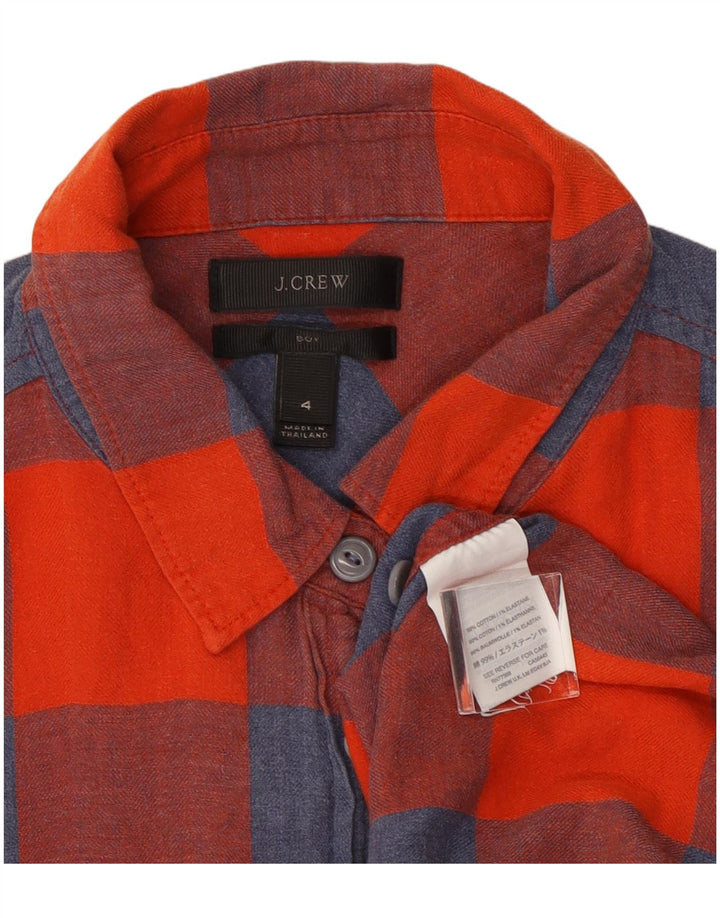 J. Crew Chemise en flanelle pour femme US 4 Petit carreaux rouges en coton