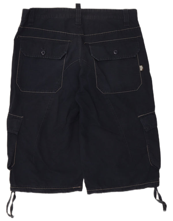 vintage Mens Cargo Shorts IT 50 Grand W34 Bleu Marine Coton