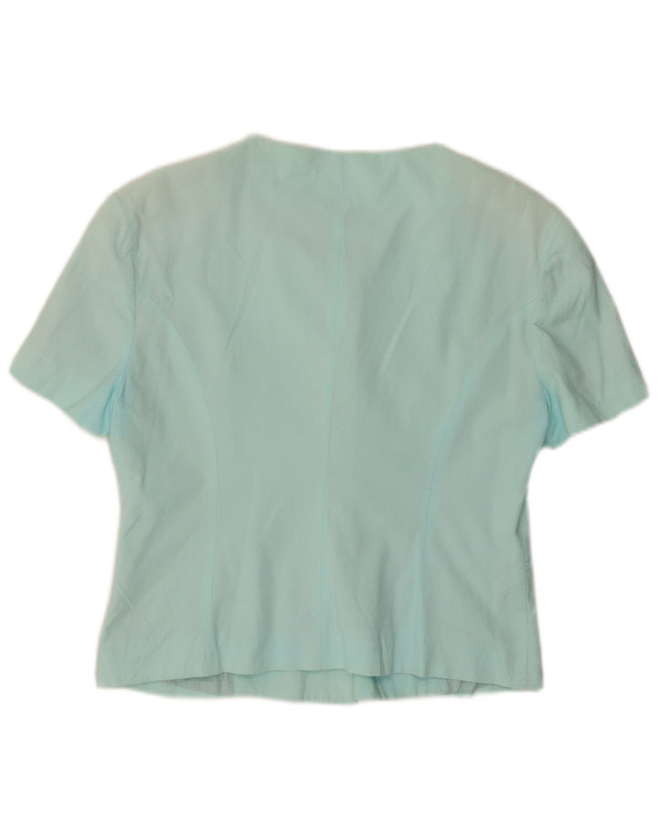 BENETTON Veste Blazer à Manches Courtes à 5 Boutons pour Femme IT 44 Turquoise Moyen