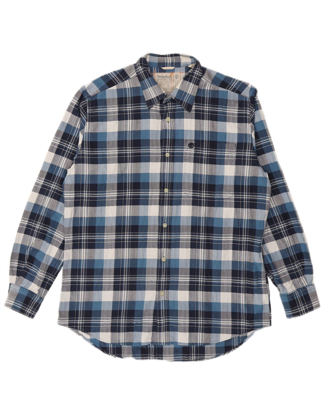 Timberland Chemise Flanelle Homme Bleu Moyen Carreaux Coton