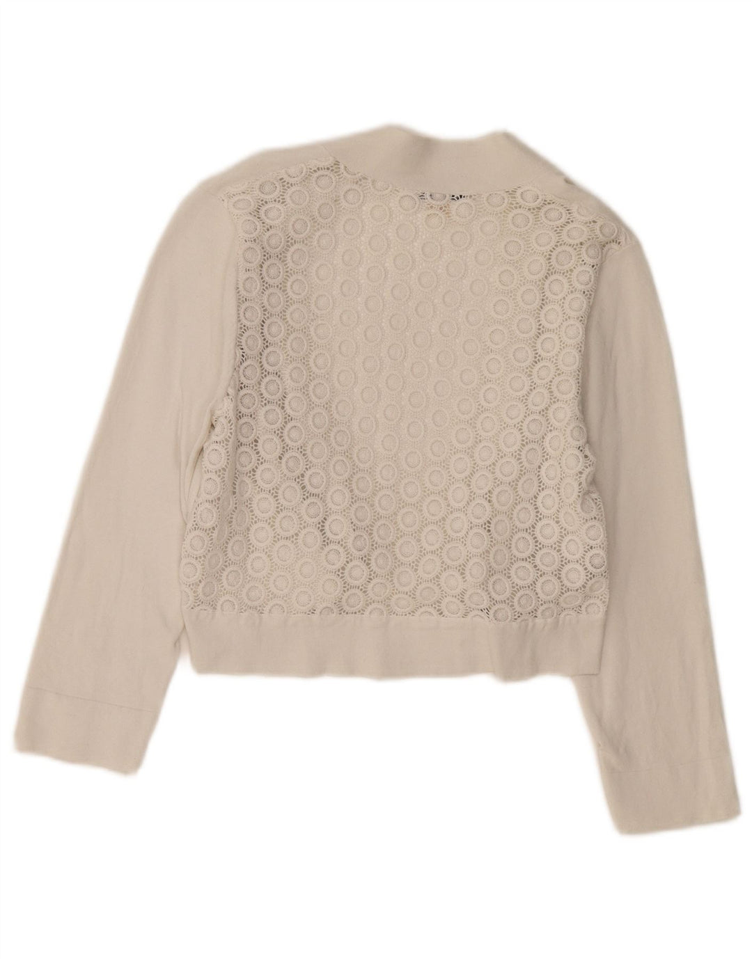 CALVIN KLEIN Cardigan à manches 3/4 pour femme UK 12 Medium Off White