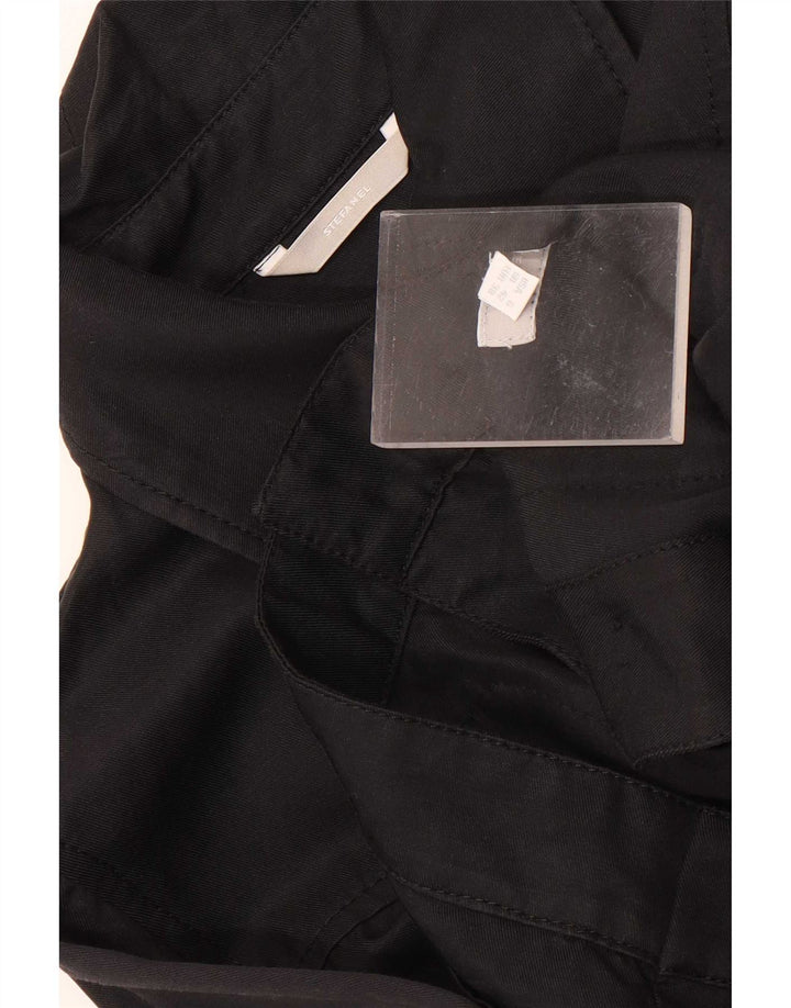 Stefanel Veste bomber courte à manches 3/4 pour femme EU 38 Noir moyen