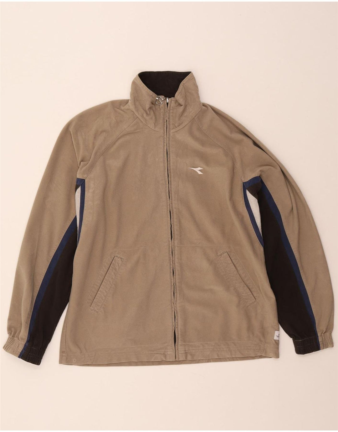 Diadora Veste de survêtement pour homme UK 38 Beige moyen Colorblock Polyester